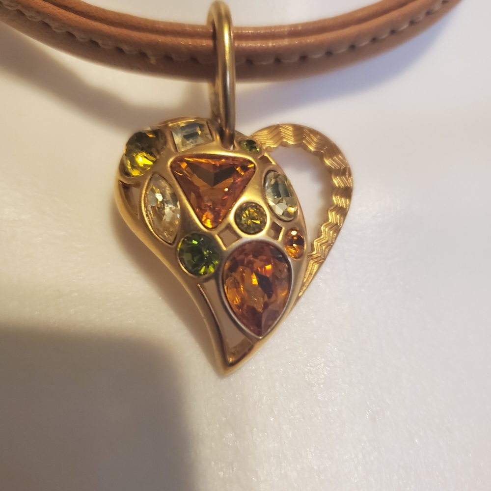 Swarovski Crystal Gold Heart Pendent Choker